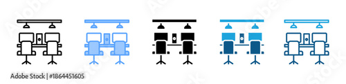 Coworking icon set multiple style collection