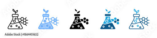 Biotechnology icon set multiple style collection