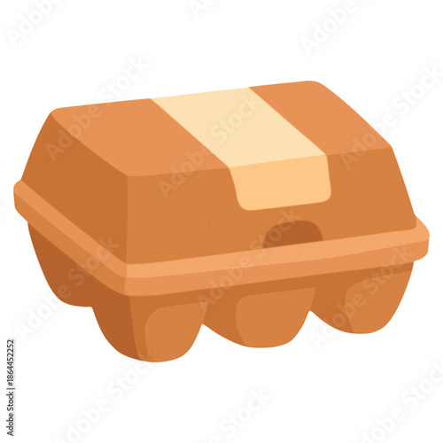 chicken eggs box grocery store flat color vector illustration template design