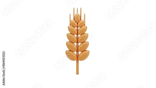 Stylized 3D wheat ear icon