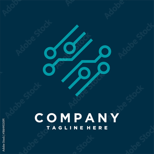 digital technology logo design network, internet, connection