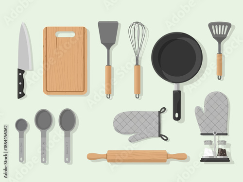 Kitchen Essentials A Vector Illustration of Cooking Utensils and Tools for Culinary Adventures