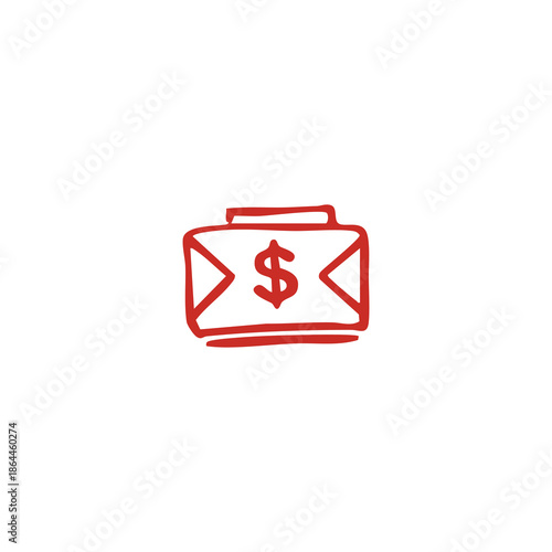 Red Envelope with Dollar Sign Icon