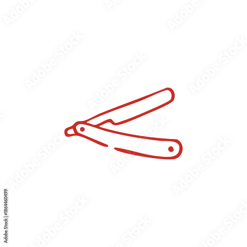 Red Straight Razor Illustration