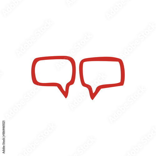 Red Speech Bubbles on White Background