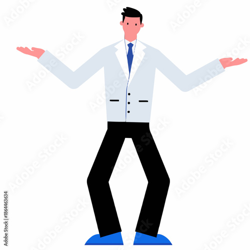 business man in red shirt