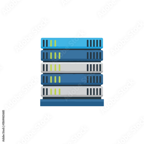 Stack of network servers or router devices for data communication