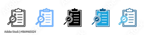 Audit icon set multiple style collection