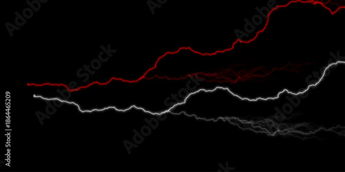 Massive lightning bolt with branches isolated on black background. Black marble texture for background. Lightning bolt. thunder lighting on black sky. 3d illustration, lightning, storm, thunder set. 