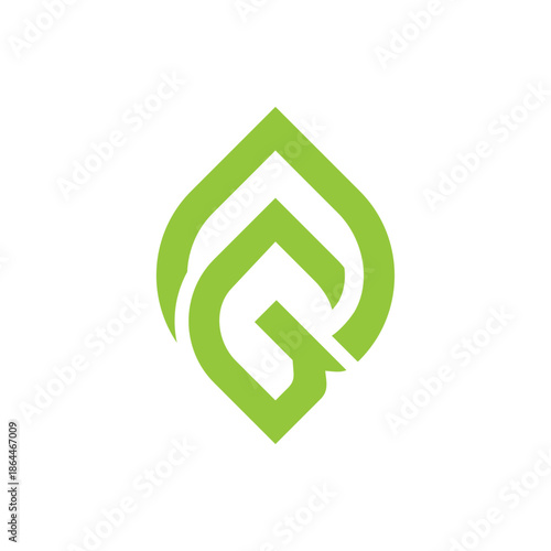 Letter G / AG leaf-shaped logo design