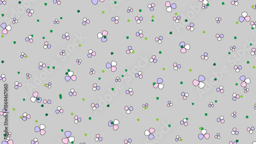 Abstract hand drawn flower on gray background.