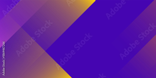 Purple and yellow abstract banner with diagonal geometric shapes. Modern orange and violet vector wide background design template for cover, poster, promotion, banner. Vector illustration