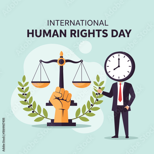International Human Rights Day Justice Illustration