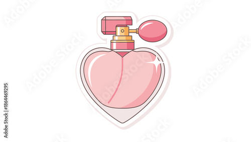 Pink Heart Perfume Bottle with Atomizer Spray, Elegant Fragrance Container Icon