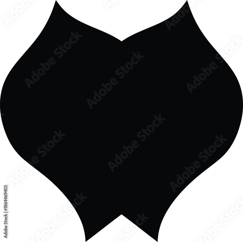 Abstract black teardrop shape vector icon