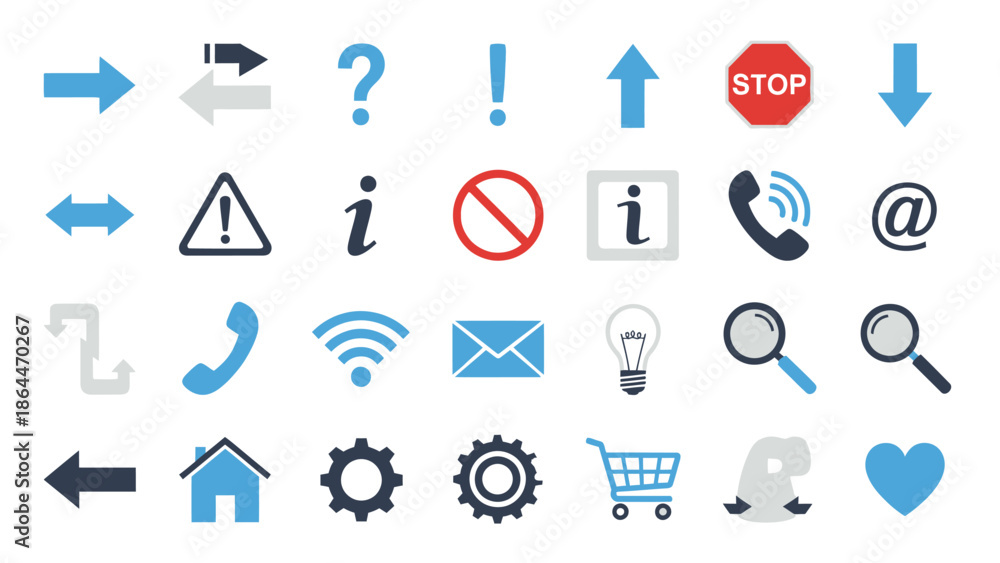 Fototapeta premium Set of flat design icons for web and mobile applications