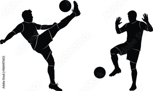 Seven walking silhouettes, people absorbed in smartphones while walking, backpacks and caps, one walking a dog, sequential motion study vector illustration