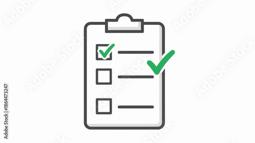 Checklist on clipboard with green check marks indicating completed tasks.