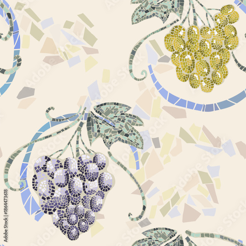 Fotografie Mosaic pattern with grapes