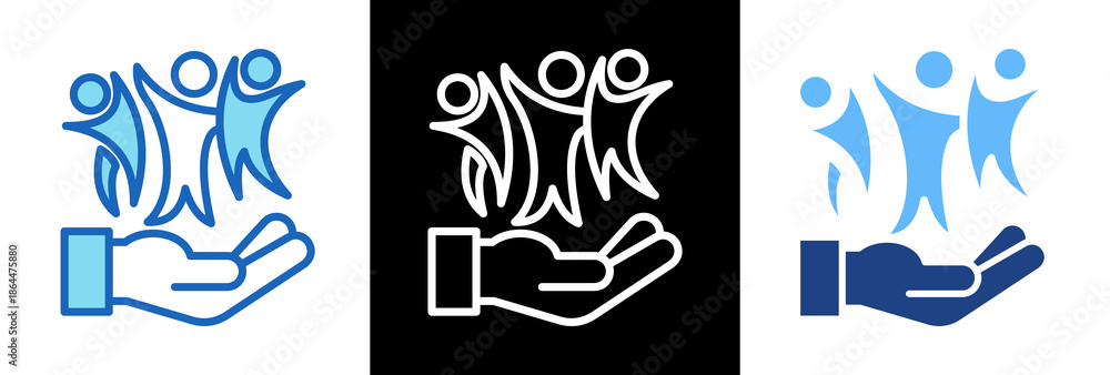 Fototapeta premium Community Care triplestyle icon