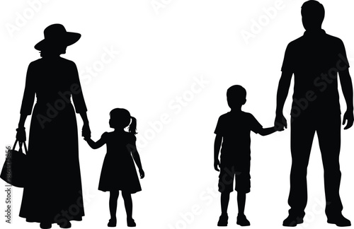 Three equestrian silhouettes riding horses in motion, formal riding attire, helmets and saddles, walking trotting cantering poses, elegant equestrian sport vector illustration