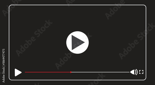 A generic video player interface with a central play button and a progress bar at the bottom.
