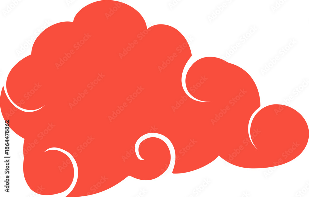 Obraz premium Red Stylized Japanese Cloud