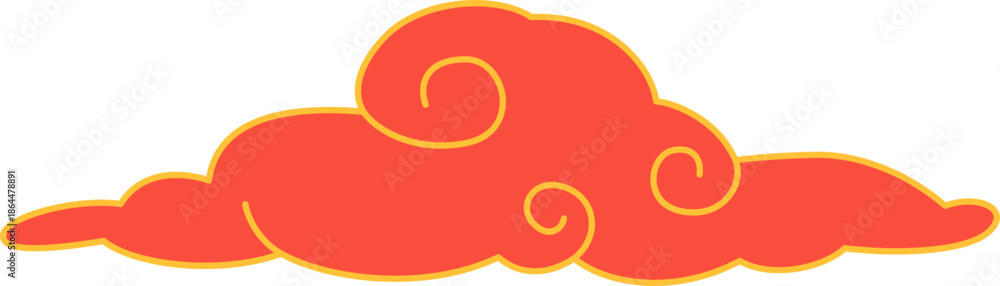 Fototapeta premium Red Chinese Auspicious Cloud