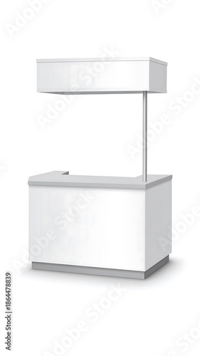 Display Stand Mockup with Signage for Trade Shows and Retail