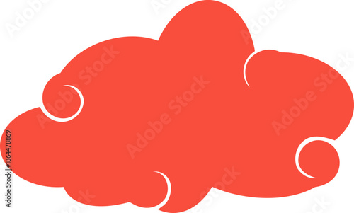 Red Japanese Cloud Vector