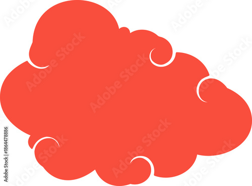 Red Japanese Cloud Vector