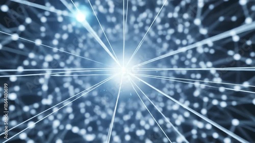 Abstract network connection with glowing nodes and lines, symbolizing data transfer.