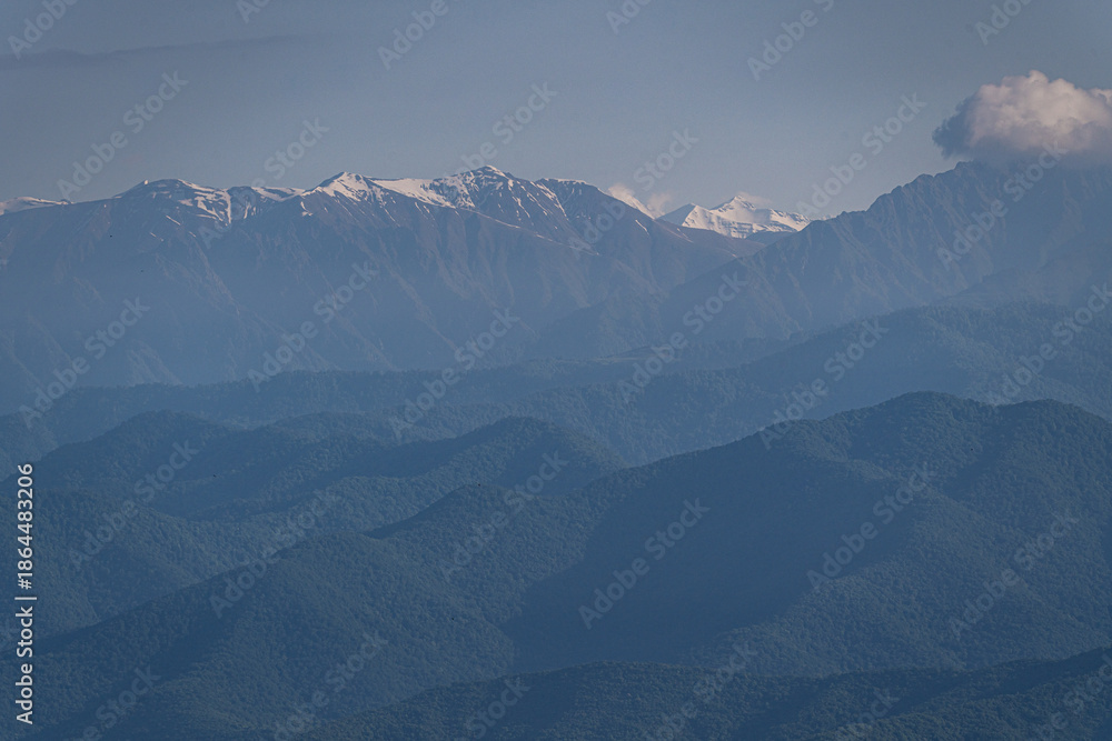 Fototapeta premium Great Caucasus mountains in Kakheti, Georgia