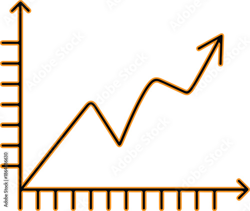 Line graph icon with arrows and axes