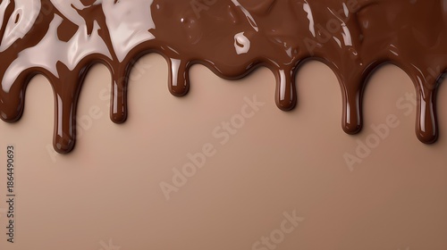 背景素材 溶けたチョコレート 茶色背景 Brown Background Melted Chocolate （Generative AI）