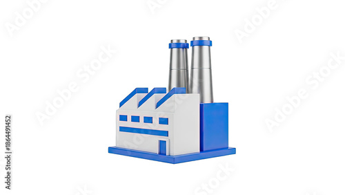 Wallpaper Mural Stylized Factory Building with Chimneys Torontodigital.ca