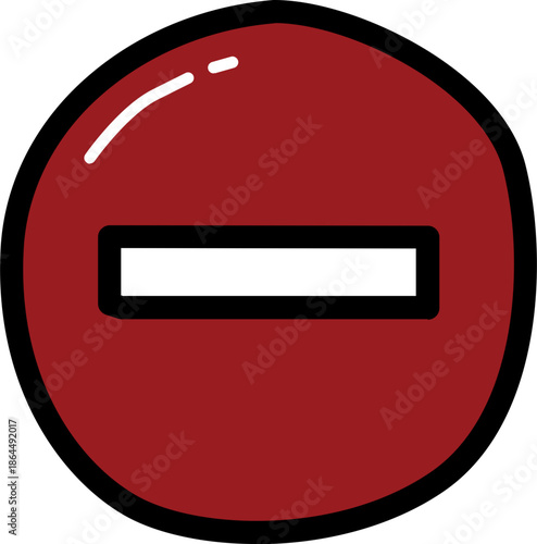 Entry forbidden sign with outline illustration