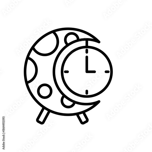 Ramadan Sahur Alarm Clock Icon Outline