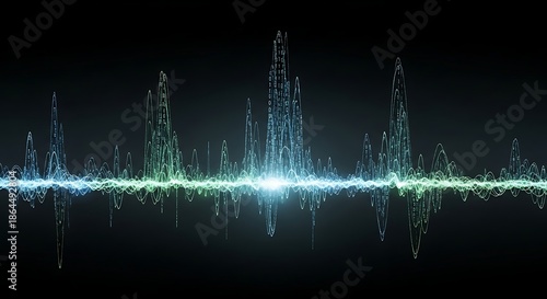 Digital Sound Wave with Binary Code – Abstract Technology & Data Visua