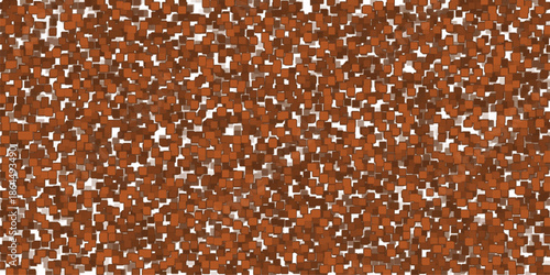 Rich chocolate brown digital wallpaper consisting of a complex arrangement of small square cubes and pixelated art
