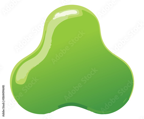 abstract soft green triangular shape with rounded edges for eco friendly brand logo and natural liquid gel product design