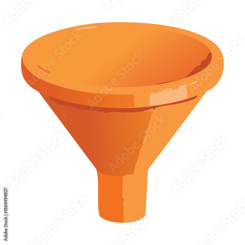 orange funnel icon for marketing sales pipeline and data filter tool in business management mobile app