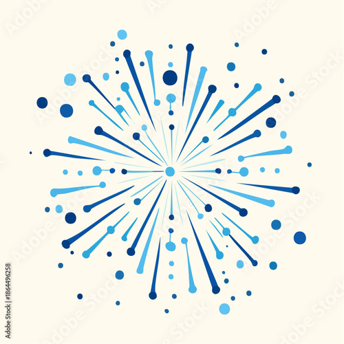 Vibrant blue dynamic explosion of energy and movement