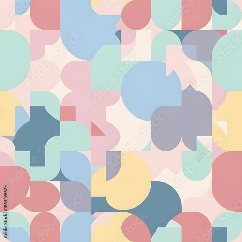 Soft Geometric Seamless Pattern