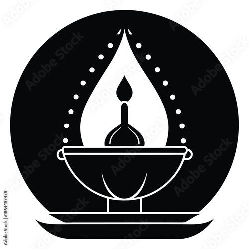 lamp lit puja vector