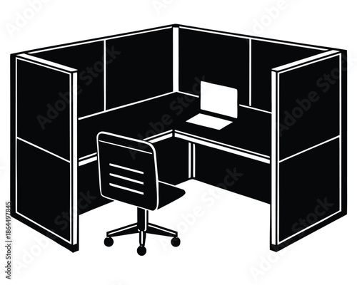 office cubicle vector