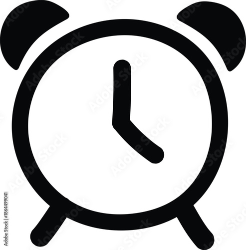 Hand drawing Alarm clock flat icon for apps and websites 