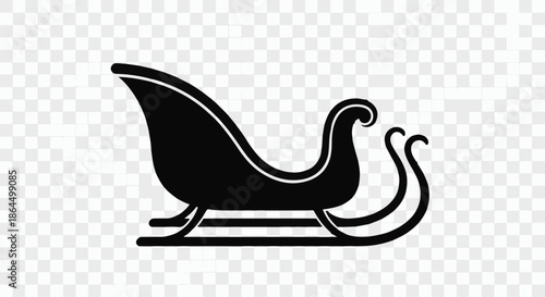 Classic black silhouette of a festive sleigh, evoking winter holiday magic and anticipation