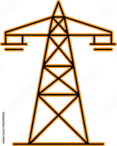 Electricity pylon tower vector icon illustration