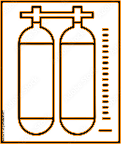 Oxygen tank vector icon illustration